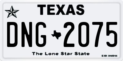 TX license plate DNG2075
