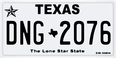 TX license plate DNG2076