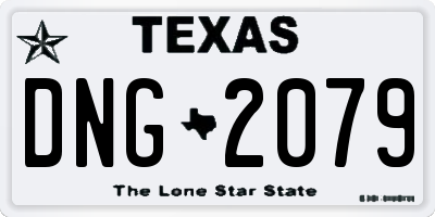 TX license plate DNG2079
