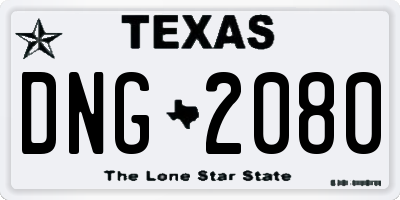 TX license plate DNG2080