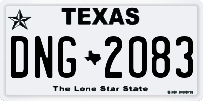TX license plate DNG2083