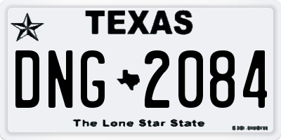 TX license plate DNG2084