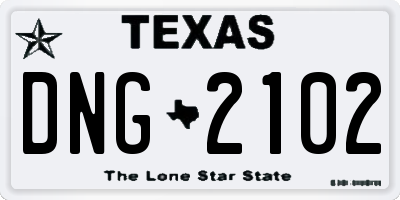 TX license plate DNG2102