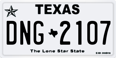 TX license plate DNG2107