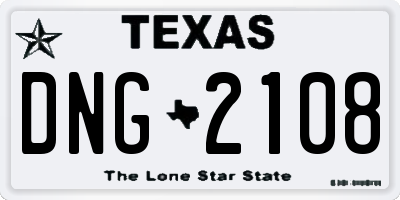 TX license plate DNG2108