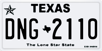 TX license plate DNG2110