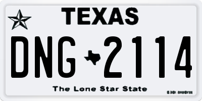 TX license plate DNG2114