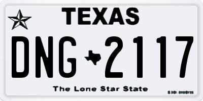 TX license plate DNG2117