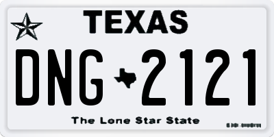 TX license plate DNG2121