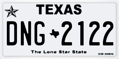 TX license plate DNG2122
