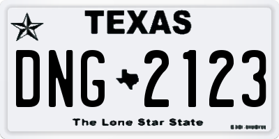 TX license plate DNG2123