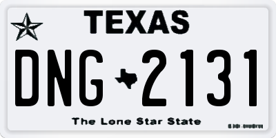 TX license plate DNG2131