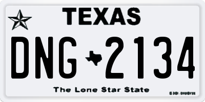 TX license plate DNG2134