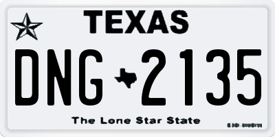 TX license plate DNG2135