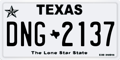 TX license plate DNG2137