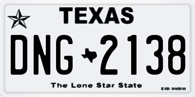 TX license plate DNG2138