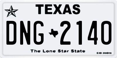 TX license plate DNG2140