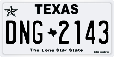 TX license plate DNG2143