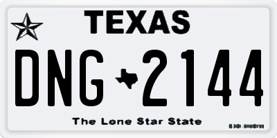 TX license plate DNG2144