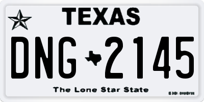 TX license plate DNG2145