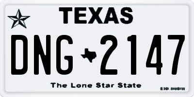 TX license plate DNG2147