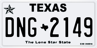 TX license plate DNG2149