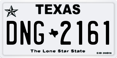 TX license plate DNG2161