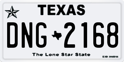 TX license plate DNG2168