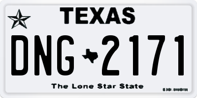 TX license plate DNG2171