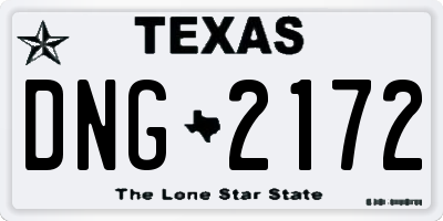 TX license plate DNG2172