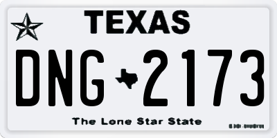 TX license plate DNG2173