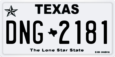 TX license plate DNG2181