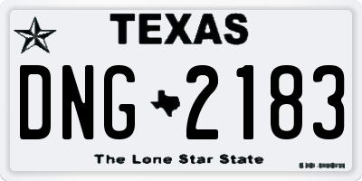 TX license plate DNG2183