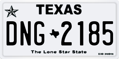 TX license plate DNG2185