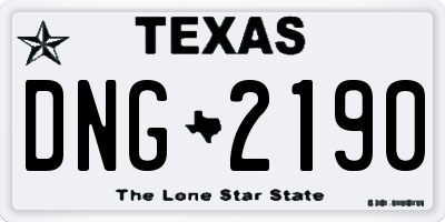 TX license plate DNG2190