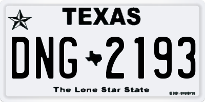 TX license plate DNG2193