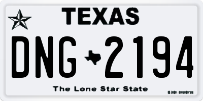 TX license plate DNG2194