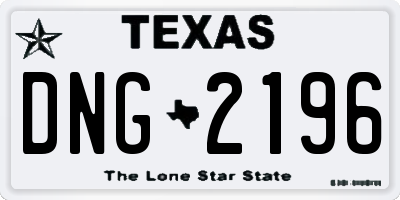 TX license plate DNG2196