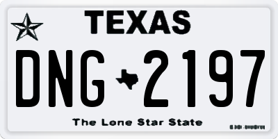 TX license plate DNG2197