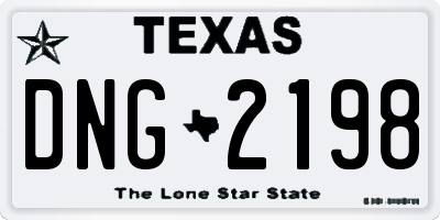 TX license plate DNG2198