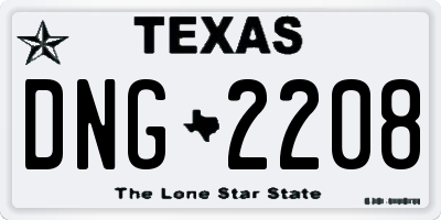 TX license plate DNG2208