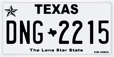 TX license plate DNG2215