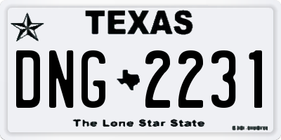 TX license plate DNG2231