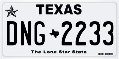 TX license plate DNG2233