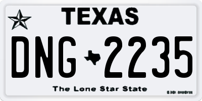 TX license plate DNG2235