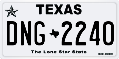 TX license plate DNG2240