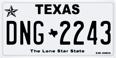 TX license plate DNG2243
