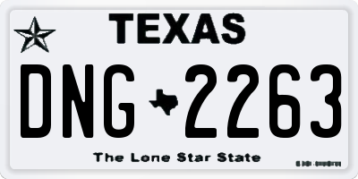 TX license plate DNG2263