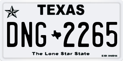 TX license plate DNG2265
