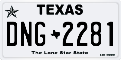 TX license plate DNG2281